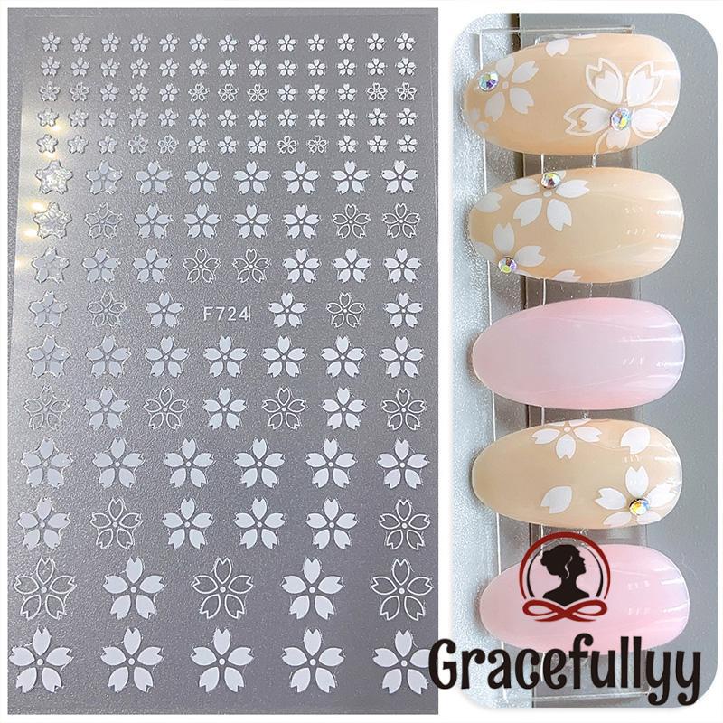 [COD]1 PCS Stiker Kuku 3D Ultra Tipis Bunga/Daun Motif Untuk Nail Art-GY