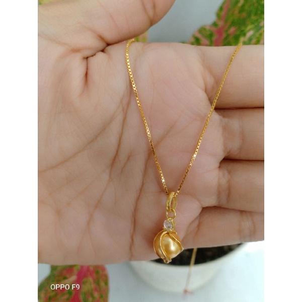 kalung rantai italy perak asli 925 lapis emas 22k