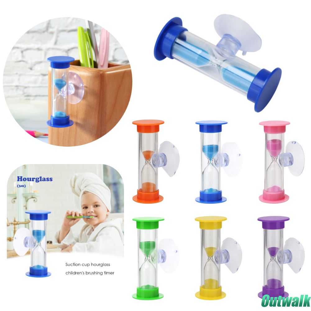 ღ 2/3 Menit Waktu Jam Pasir dengan Cangkir Hisap Jam Pasir Jam Pasir Timer Dekorasi Dapur Memasak Hadiah Ulang Tahun Anak Anak Desktop ornamen Dekorasi Rumah