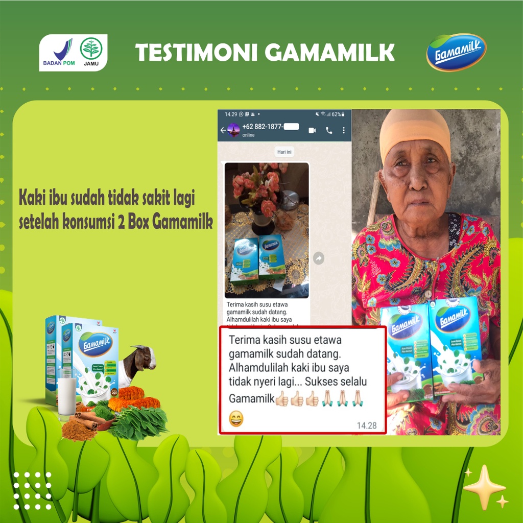 SUSU ETAWA GAMAT GAMAMILK (2 Box) - Rekomendasi Ilmiah Atasi Masalah Sesak Nafas, Asma, Nyeri Sendi/Tulang, Asam Urat/Rematik, Maag dan Asam Lambung