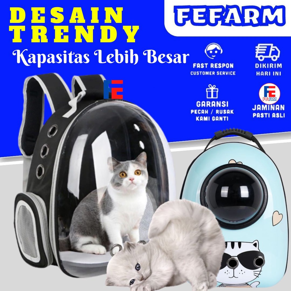 Tas Ransel Hewan atau Travel Bag Nyaman dan Anti Air Cat Bag Pet Bag FEFARM