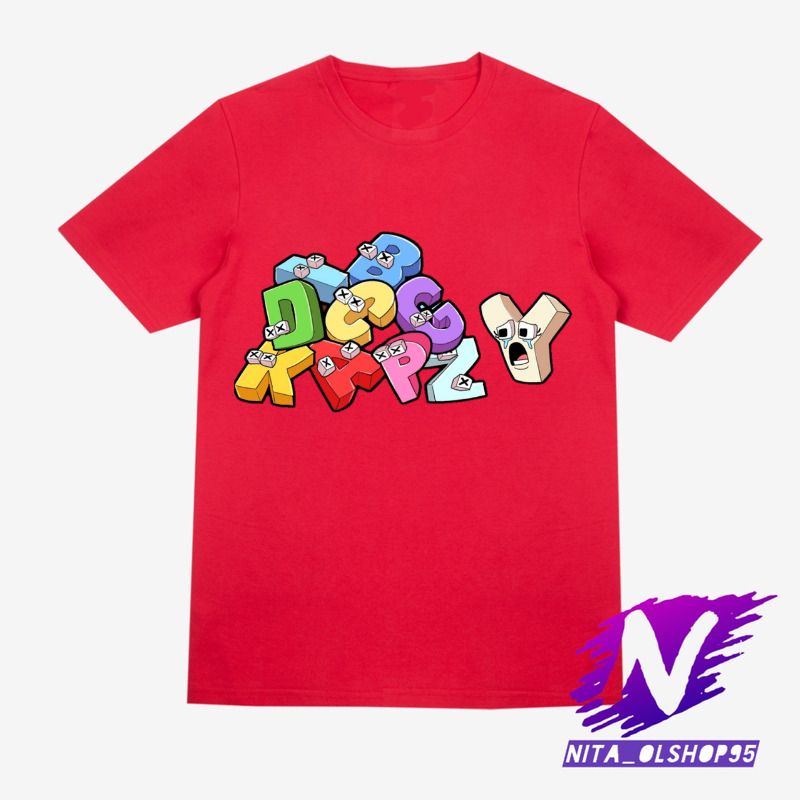 BAJU ALPHABET KAOS ALPHABET ANAK ROBLOX