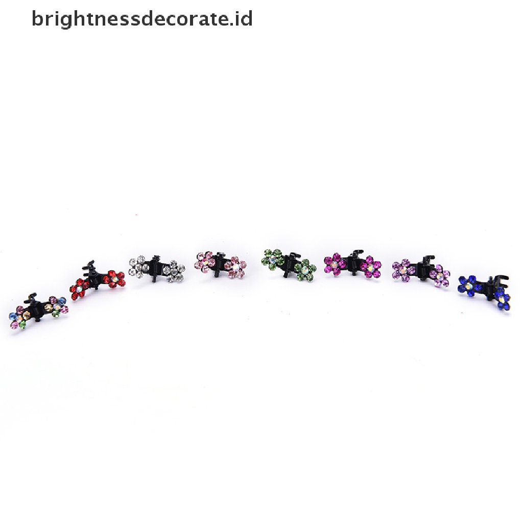 [Birth] 12pc Kristal Bunga Mini Cakar Hair Clip Hair Pin Aksesoris Rambut Bayi Perempuan Lady [ID]