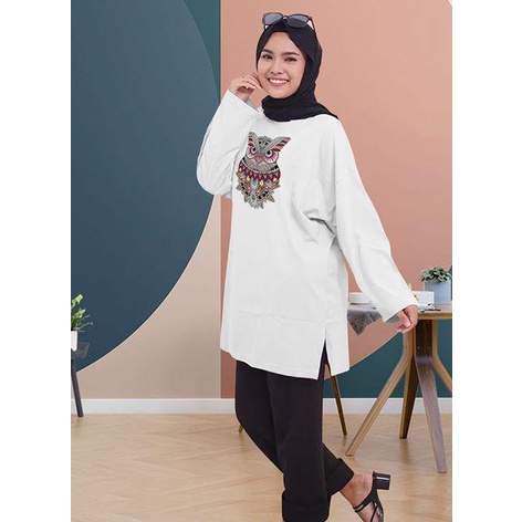 BLOUSE OVERSIZE LENGAN PANJANG LD 130CM DTF OWL BATIK