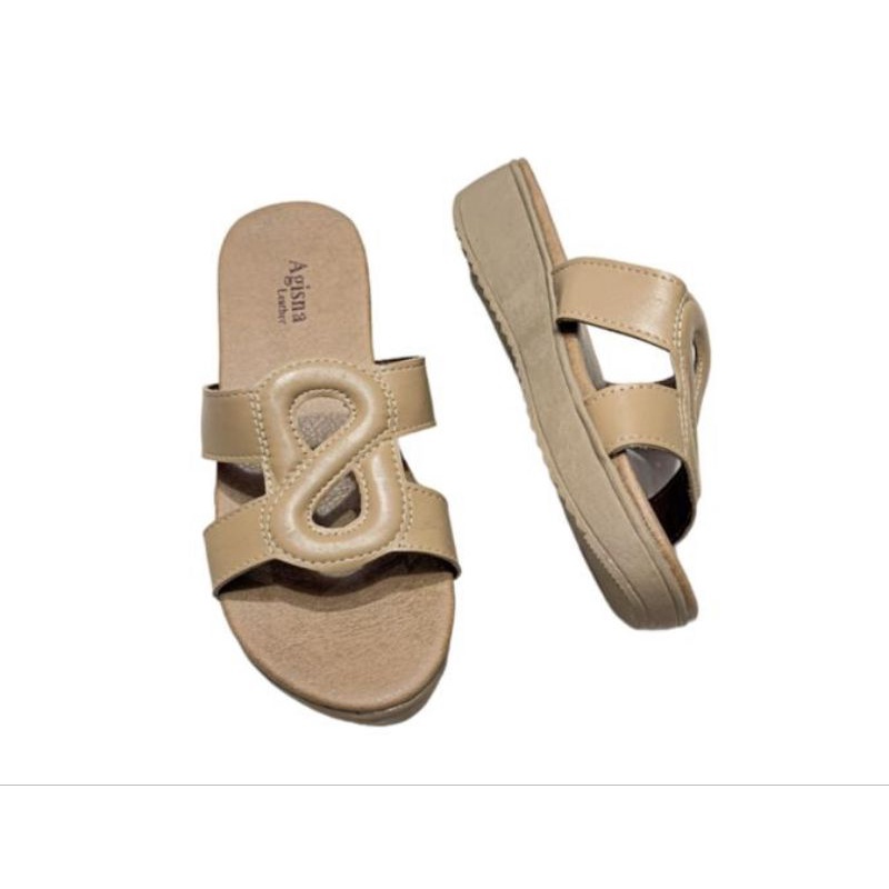 sandal kulit sapi asli sandal wanita wedges 3cm model terbaru kulit sapi asli murah berkualitas sukaregang garut