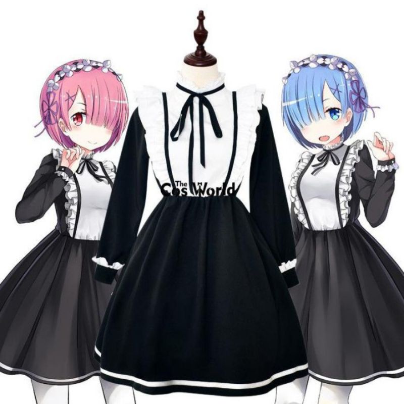 RE:Zero Ram Rem maid apron ver cosplay costum