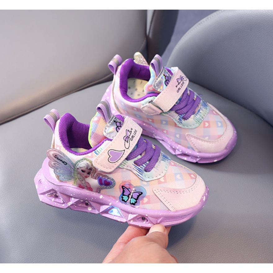 babyfit sepatu lampu LED CRYSTAL ESLA sepatu anak perempuan import gs-0515r