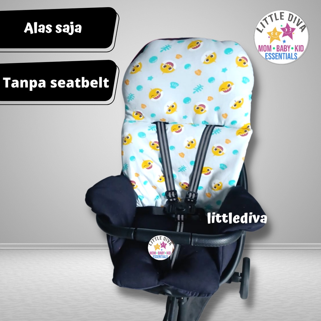 Stroller Pad Egg 55 K BABY SHARK - Alas Stroller TANPA TALI SEATBELT Telur Akachan Kereta dorong bayi fit to baobaohao v5 v8 v18 baobao bao trike