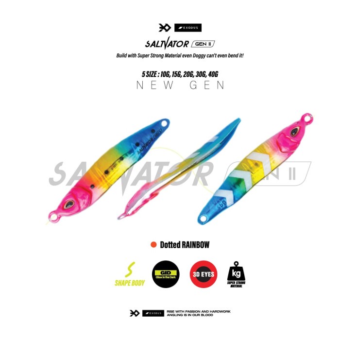 DISKON Exodus Saltvator Dotted Rainbow Micro Jig 10-40g MURAH