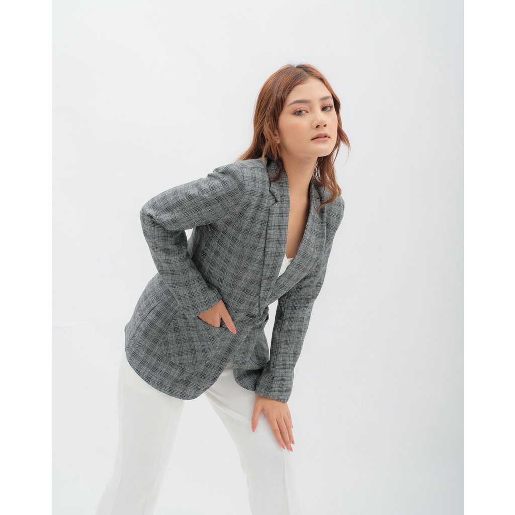 BLAZER WANITA KOTAK-KOTAK - BLAZER WANITA - B8 - BOLDEN