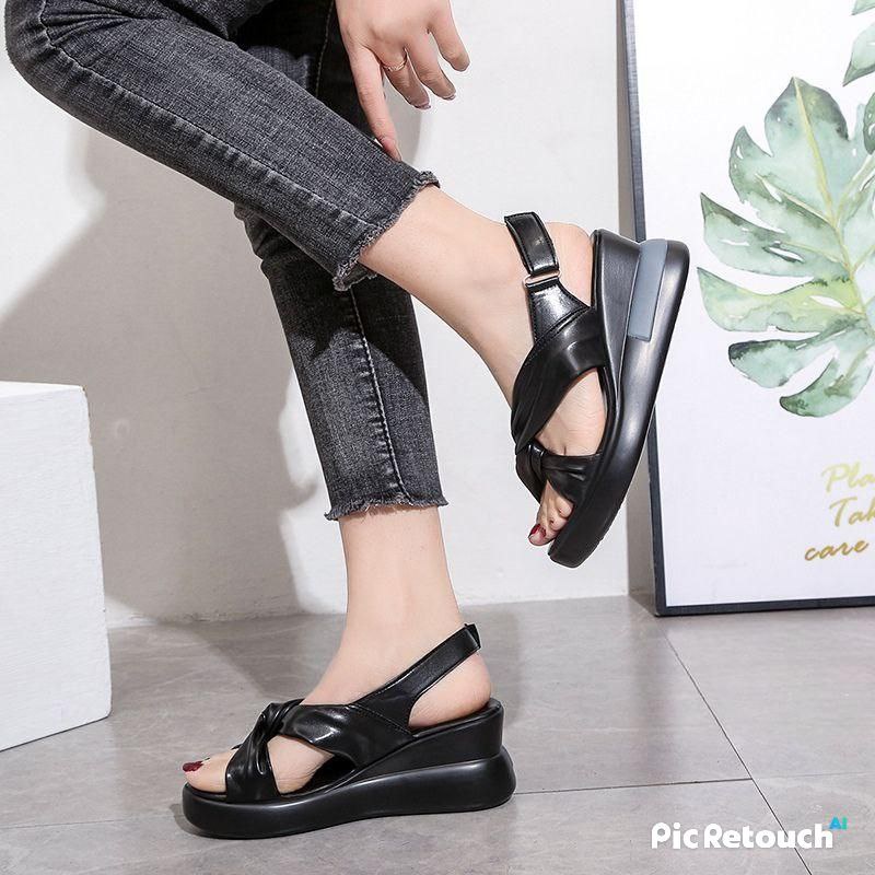 0007 Sandal Wedges Tali Wanita Fashion Import SAVINA Ready Jakarta Bisa COD (With Box)