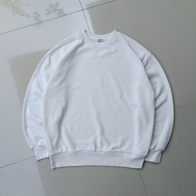 CREWNECK BASIC PUTIH BRAND POLHAM |TERMURAH 