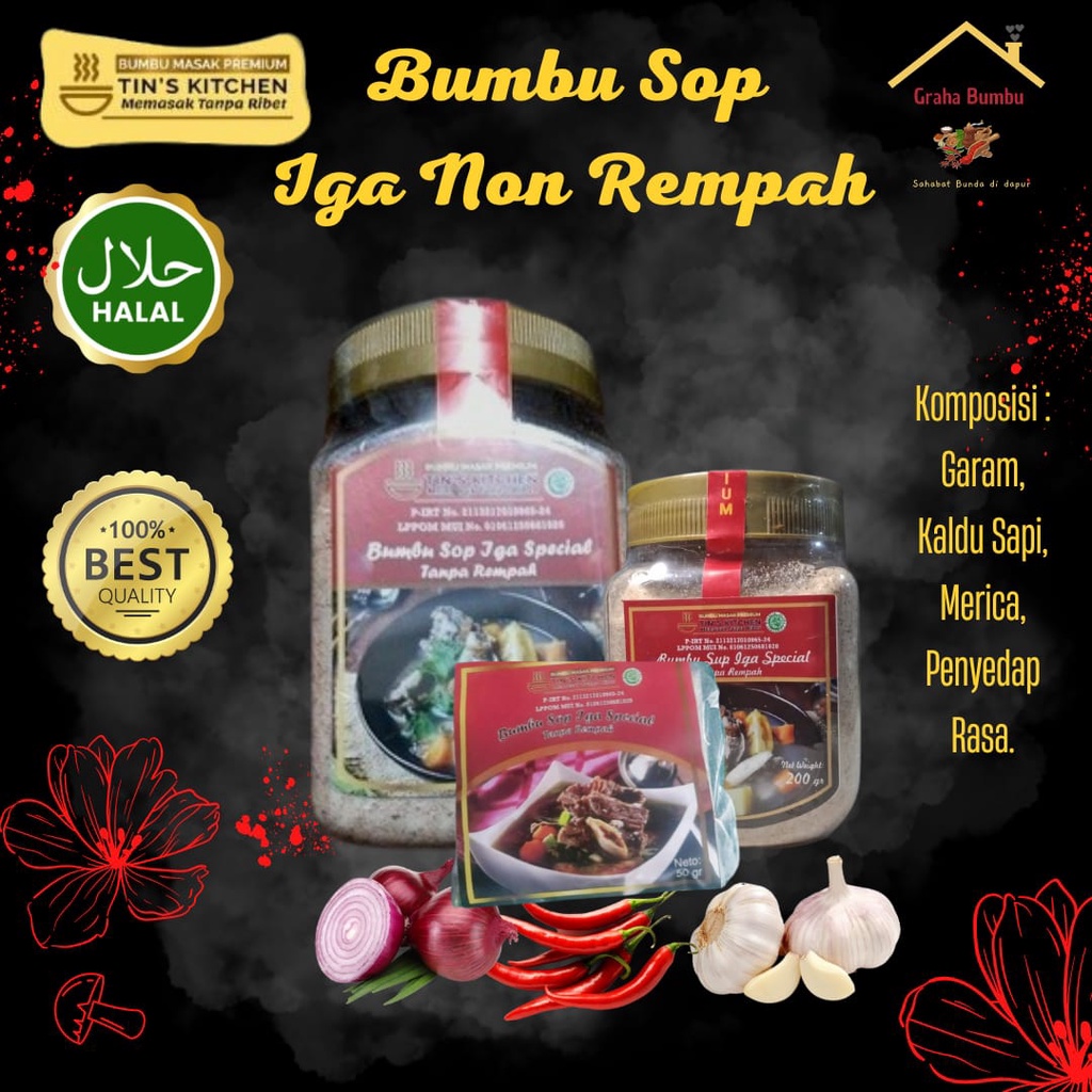 

Bumbu Sop / Sup Iga Non Rempah Tins Kitchen Instan Premium Best Price