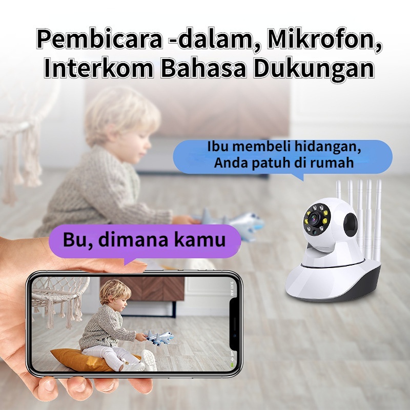 【COD】IP Camera Wireles Kamera CCTV 1080P HD Kamera Pengintai CCTV Wireles Wifi 5 Antena Camera