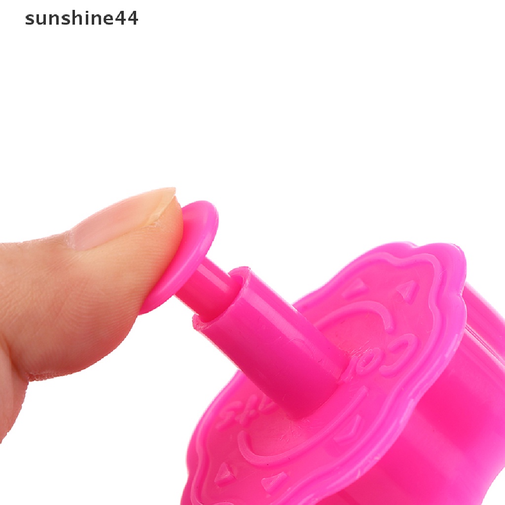 Sunshine 4Pcs Plastik 3D Kartun Cookie Cetakan Biskuit Cutter Stamps Bakeware Tools.