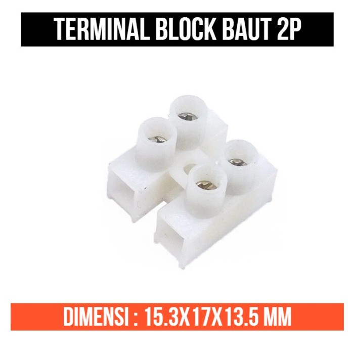 Terminal Block 2P 10A Krustin 2Pole 2 P Pole 10 A Blok Konektor Baut