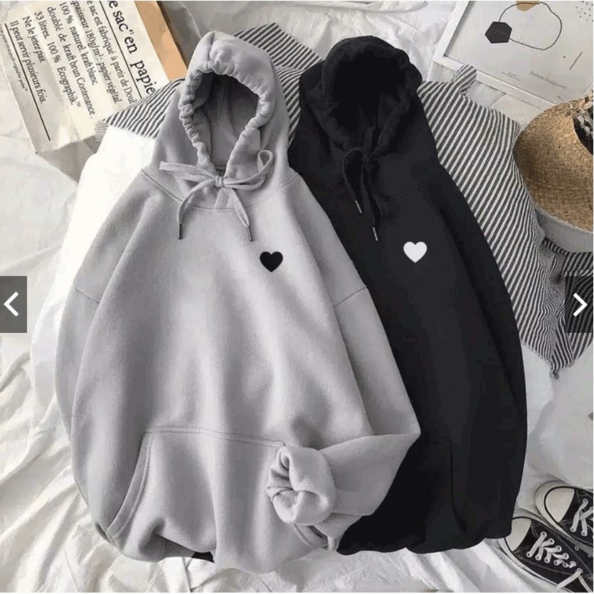 IvannaCollection Sweater Hoodie Couple Pasangan Suiter Hodie Couple Pasangan Oversize Jaket Hudie Couple Pasangan Small Love Dada Size L-XXL