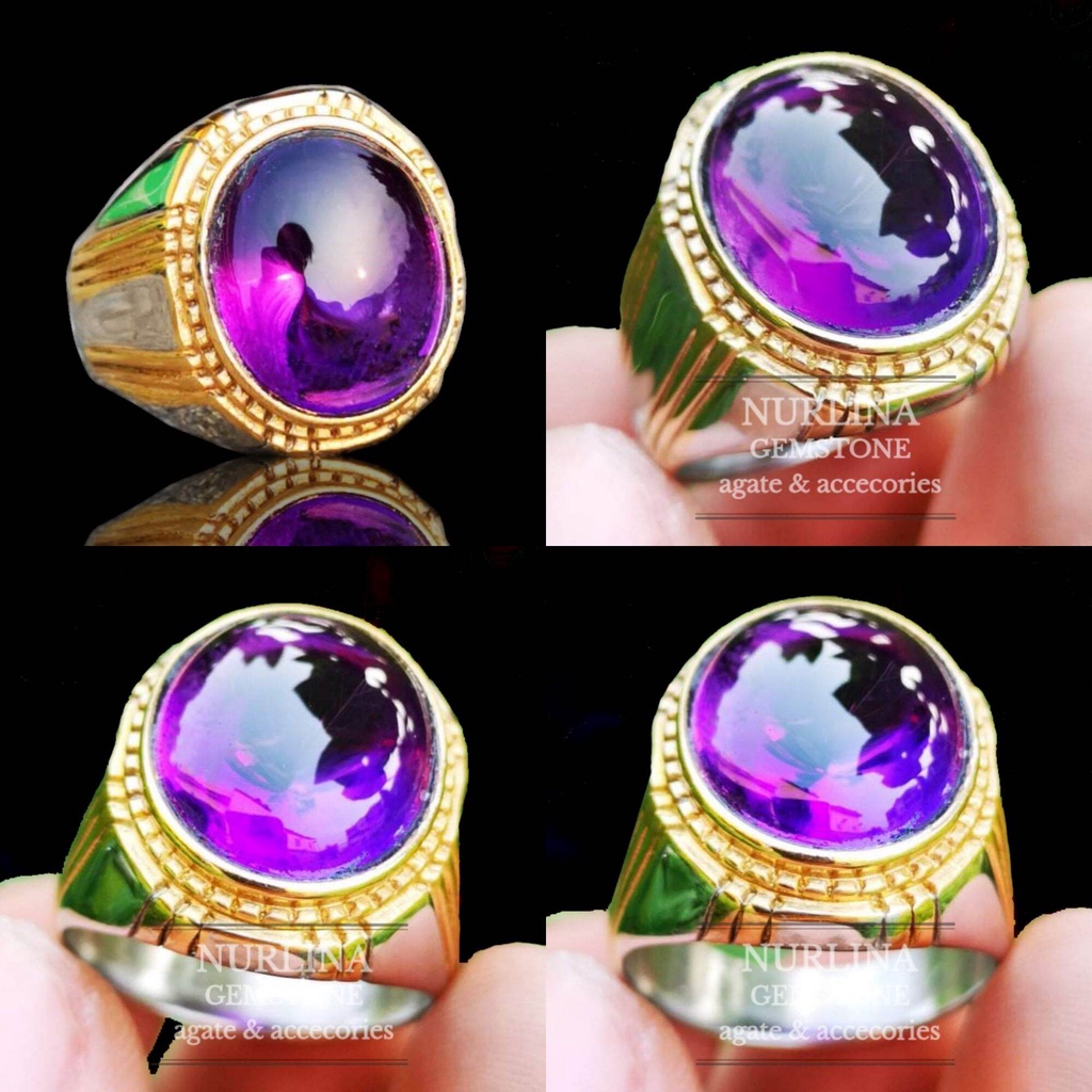 Batu Akik Asli Kecubung Bungur / Purple Amethys Super Clean High Quality Asli Siap Pakai