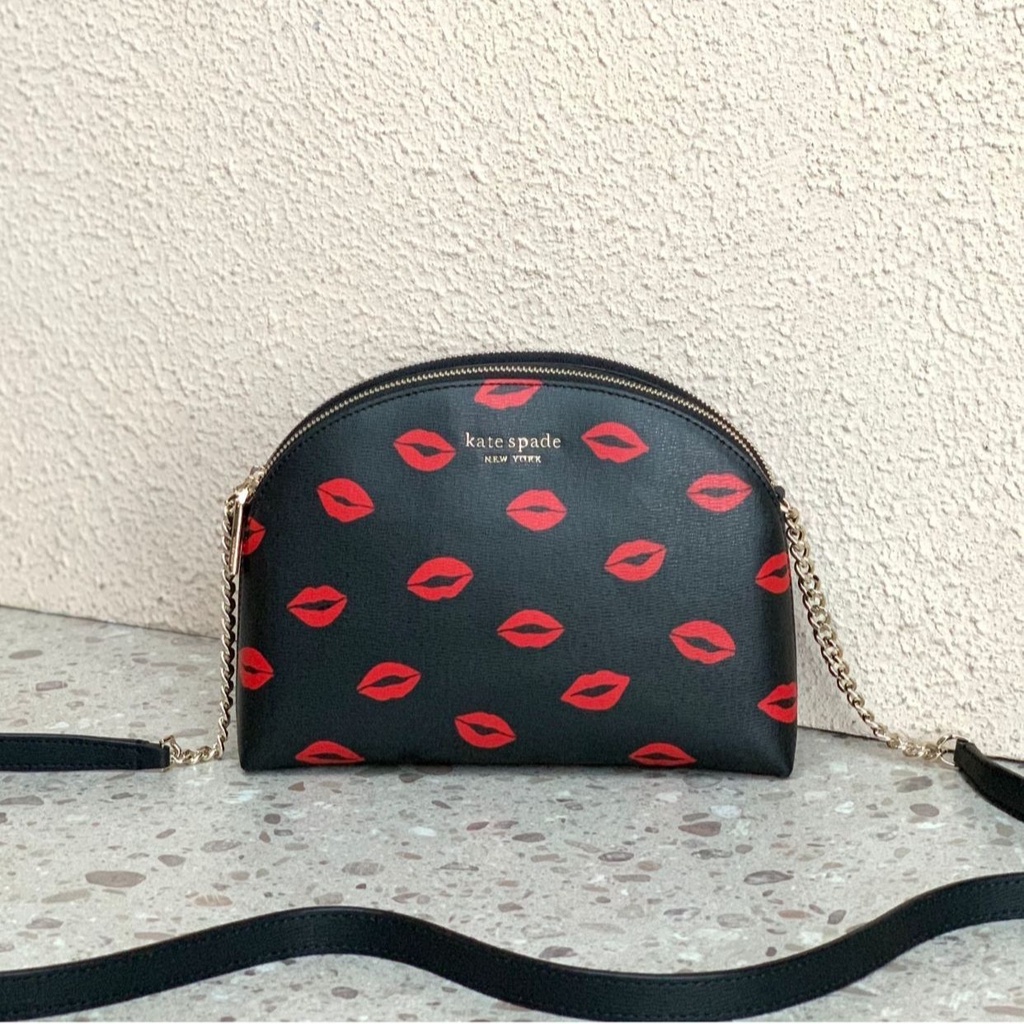 Kate Spade K5681 Spencer Kisses Dome Crossbody Black