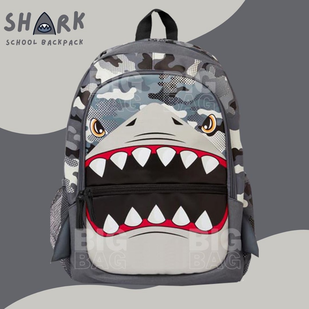 PTS - Ransel Sekolah Anak -  Ransel Dinosaurus - Ransel Dino Ransel Hiu Best Budz Kids School Backpack Ukuran SD - - Shark Best Quality