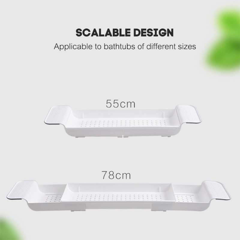 Tempat Saluran Wastafel Dapur Rak Penyimpanan Bathtub Multifungsi Perlengkapan Penyimpanan Rumah Nampan Mandi Rak Bak Buku Telepon Kacamata Handuk Sabun Shampoo Holder Retractable Bathtub Tray Shelf