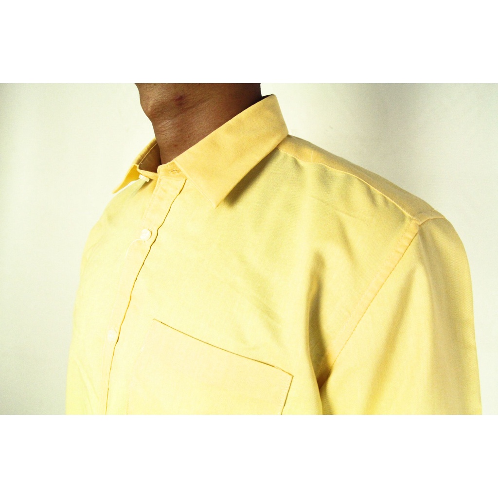 Kemeja Pria Reguler Stanley Adams Lengan Pendek Kuning Polos 23 | Hem Pria Reguler | Kemeja Branded Original 100% Matahari