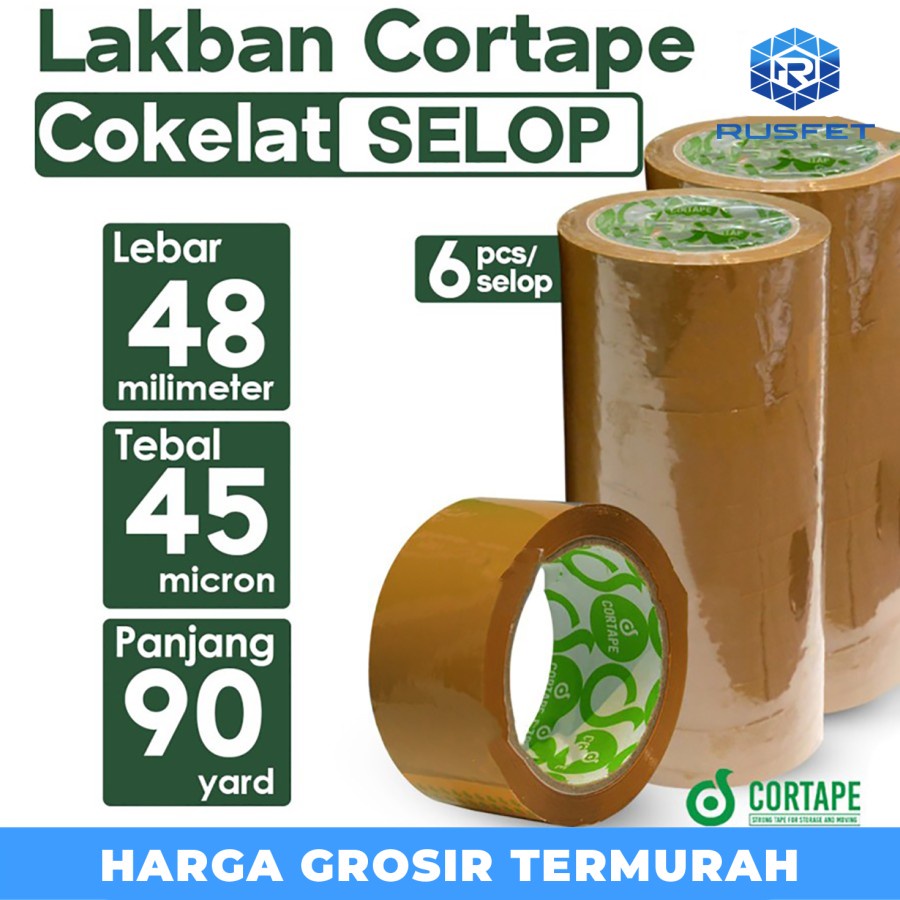 

Lakban Cortape Coklat 48 mm x 90 yard Setara Daimaru 1 Selop