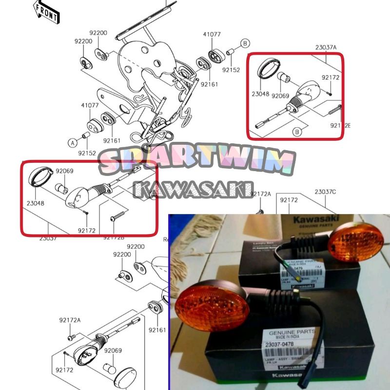 Lampu sein riting sen depan W175 W 175 W175 TR original kawasaki