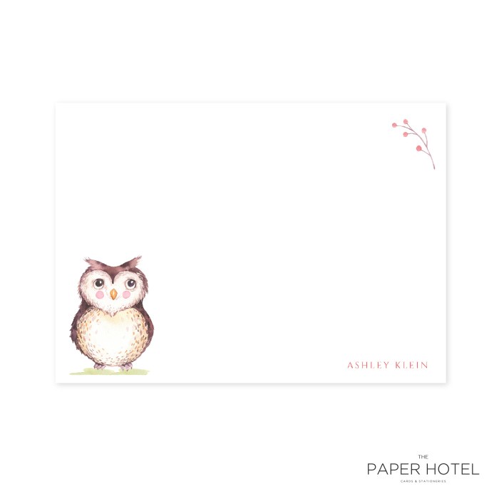 

Card Notecard - The Owl (Personalized Initials/ Name, 16Pcs)