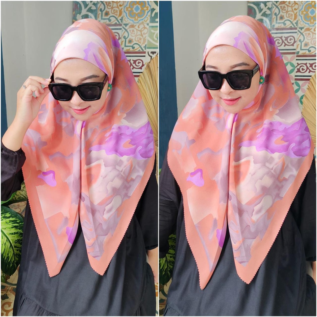 SADEAN HIJAB VOAL CANTIK TERBARU/DENAY MOTIF BUTTONS 65/HIJAB SEGI EMPAT