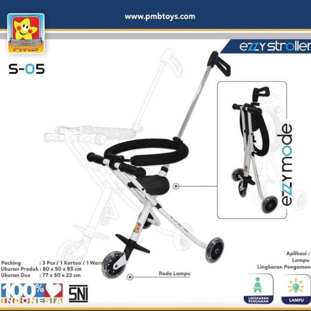 STROLER ANAK PMB EZZY STROLLER S-05 S05 MICRO TRIKE SMART TRIKE EXOTIC SEPEDA ANAK RODA 3 SIMPLE