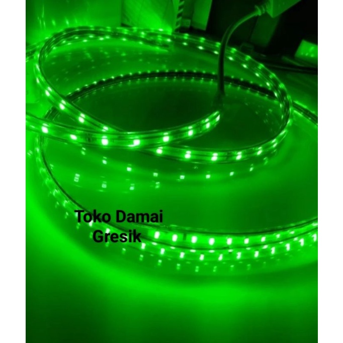 Lampu Hias Selang Led Strip 5050 / 3014 AC 220 Volt Meteran - Warna Hijau