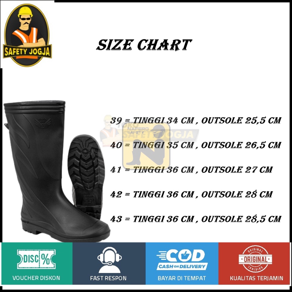 SEPATU BOOTS KARET PVC ANTI AIR BANJIR ANTI SLIP SHOGUN