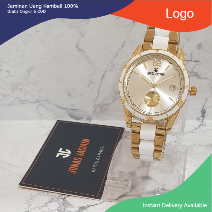 jam tangan analog wanita - JONAS JASMIN - JJ 2218 L - ORIGINAL - gold putih