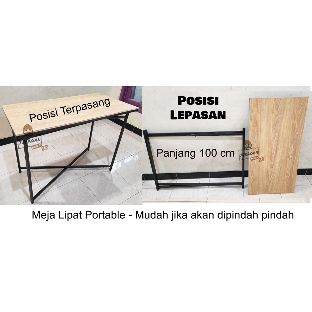 Meja Lipat Portable Bongkar Pasang Panjang 100 cm