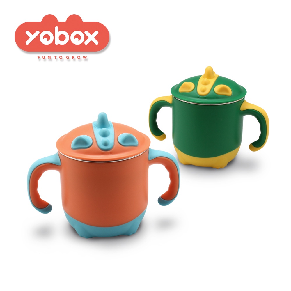 YOBOX Gelas bayi dengan pegangan model DINO Y004 YOOYEE