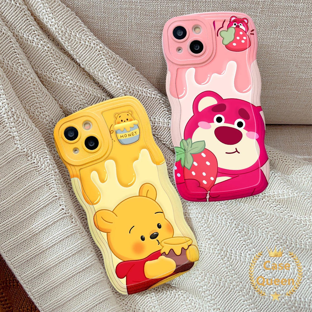 Case Realme C53 C21Y 10 8 8i 5i C20 9i 8Pro C12 C15 C25Y C35 C25 C33 C30 C25s 6i 7i 7 5 9Pro+9 C3 C17 C11 Kartun Manyo Strawberry Bear Winnie The Pooh Lucu Lembut Tpu Cover