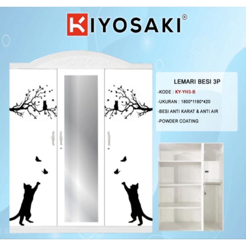 lemari pakaian 3 pintu besi ada brankas new lemari besi