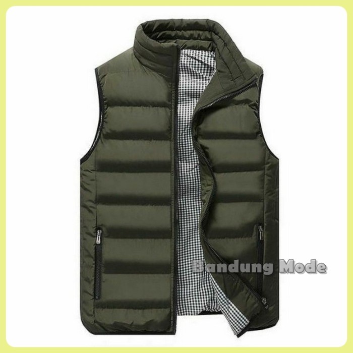 jaket pria Jaket Parka Rompi Pria / Jaket Rompi Pria / Jaket Parka Lengan Buntung - Hijau, L(G5Y9) G