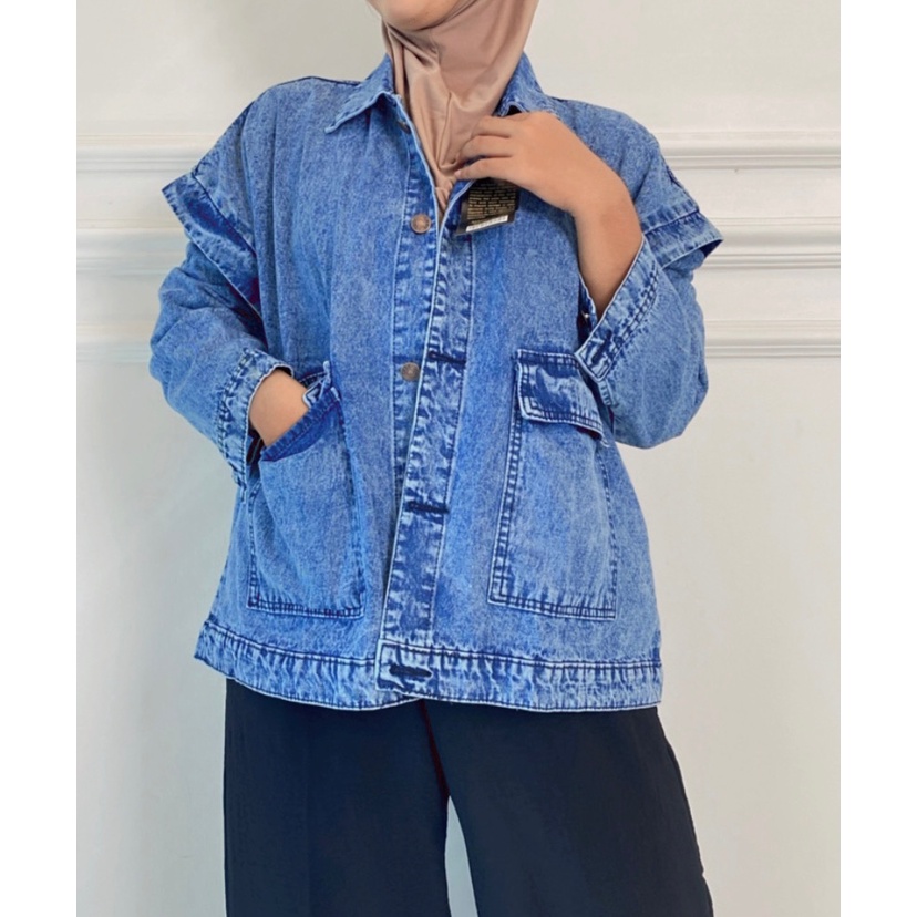 Jaket Jeans Wanita OVERSIZE Korean Style Joza