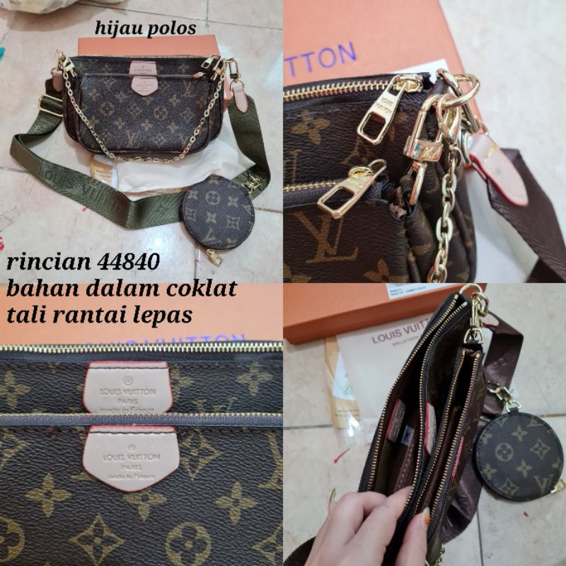 Tas LV multi pochette free box / tas wanita import 3 set