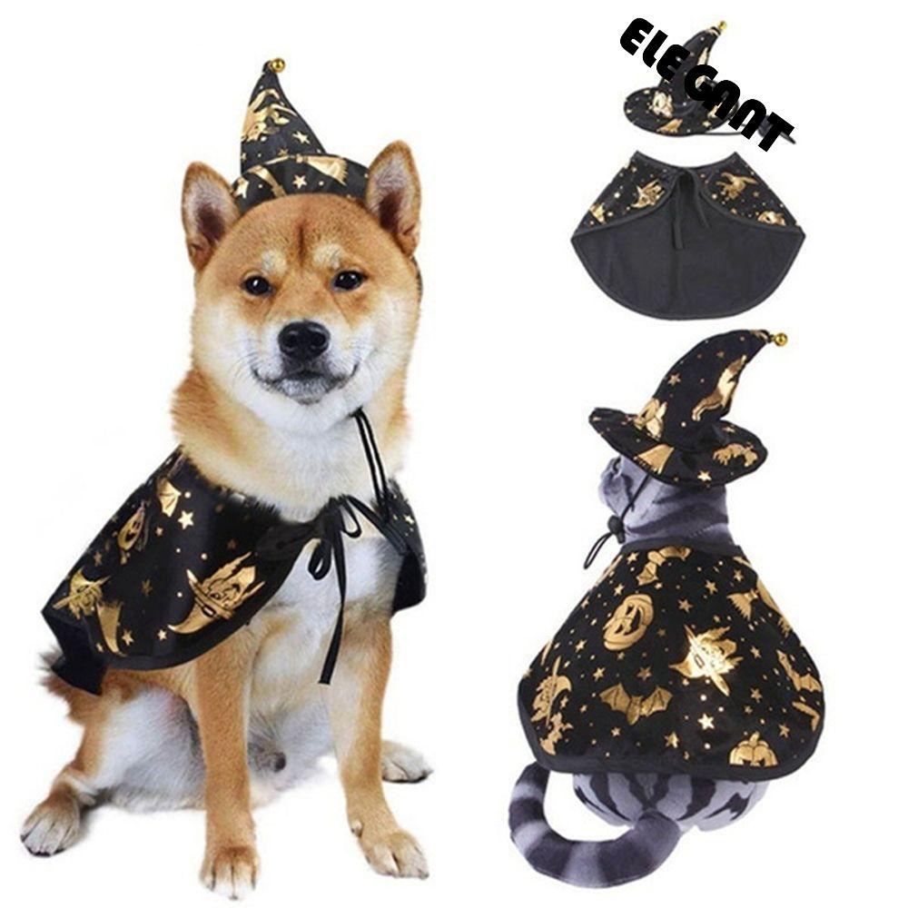 ELEGANT Funny Pet Halloween Costume Halloween Cosplay Dog Halloween Set Halloween Apparels Cloak For Cat Dog Halloween Party Pet Accessories Party Dressing Puppy Collar