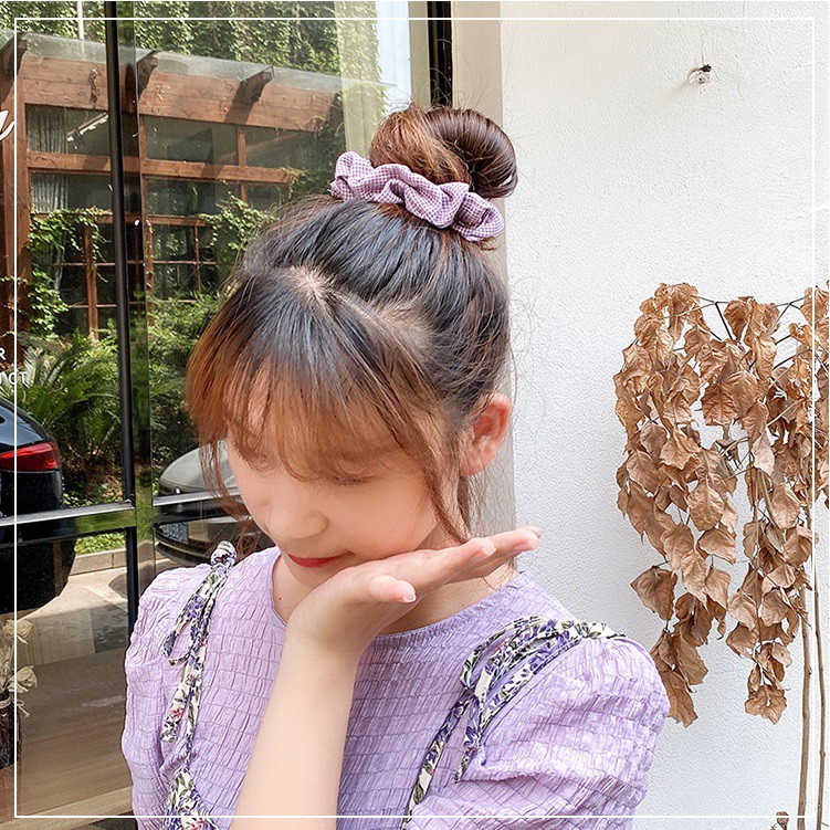 [COD] 8 PCS SCRUNCHIE SET IMPORT CUTE LUCU MOTIF BUNGA KOTAK CUTE ALA KOREA IKAT RAMBUT KOREA LUCU