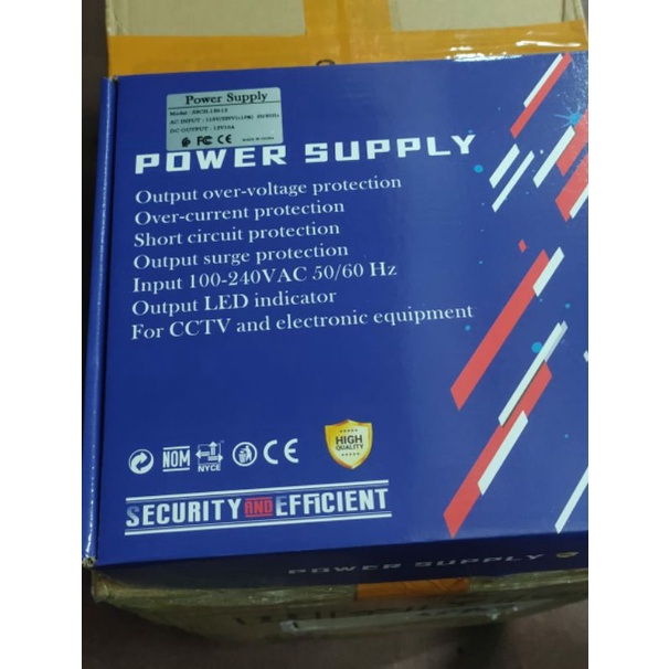 Power Supply CCTV DC 12V 10A 9output Made in China input AC 110/220V