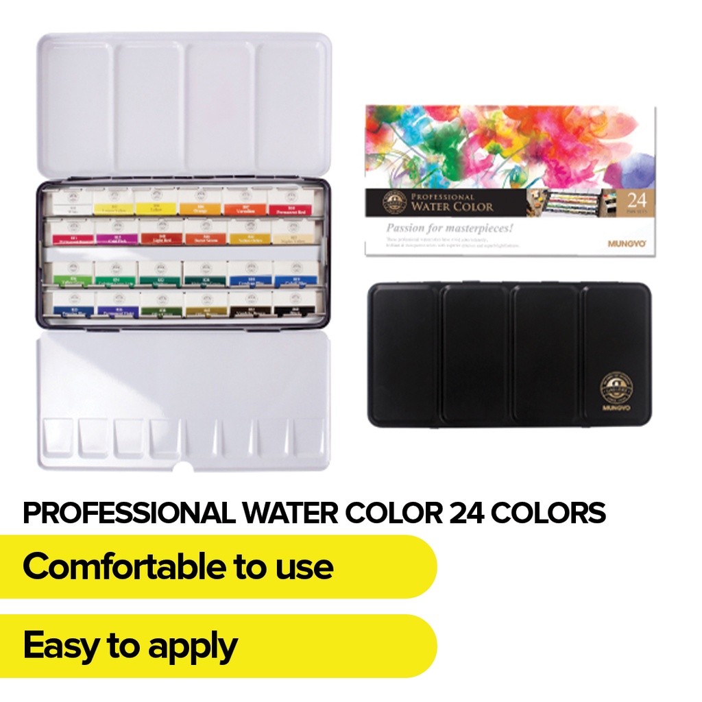 

Mungyo Official - Professional Watercolor Pan Set - Full Size 24 Color Set