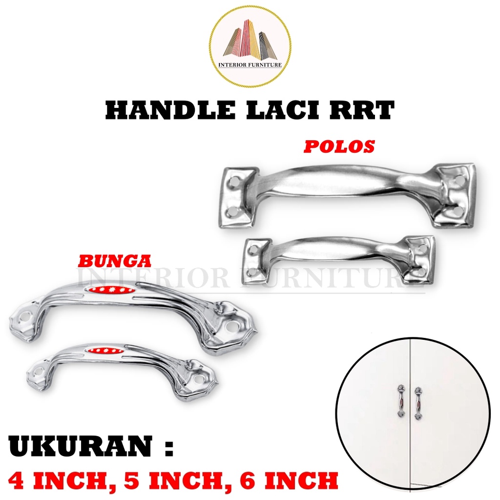 Tarikan laci lemari RRT / Handle laci lemari RRT Bunga dan Polos / Handle lemari laci RRT Stainless