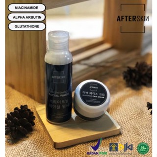Image of [PAKET WAJAH] CREAM PEMUTIH WAJAH + SABUN PEMUTIH WAJAH INSTANT KOREA AFTERSKIN BPOM HALAL / Whitening Brightening Permanen Skincare Cowok Laki Ampuh Cepat Jerawat Perawatan Leher Muka For Men Pria viral Alami