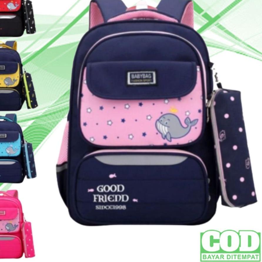 Termurah [HJ6] Tas Ransel Anak Laki-Laki Perempuan SUPER PAUS Backpack Cewe Cowo Gendong Termurah Ta