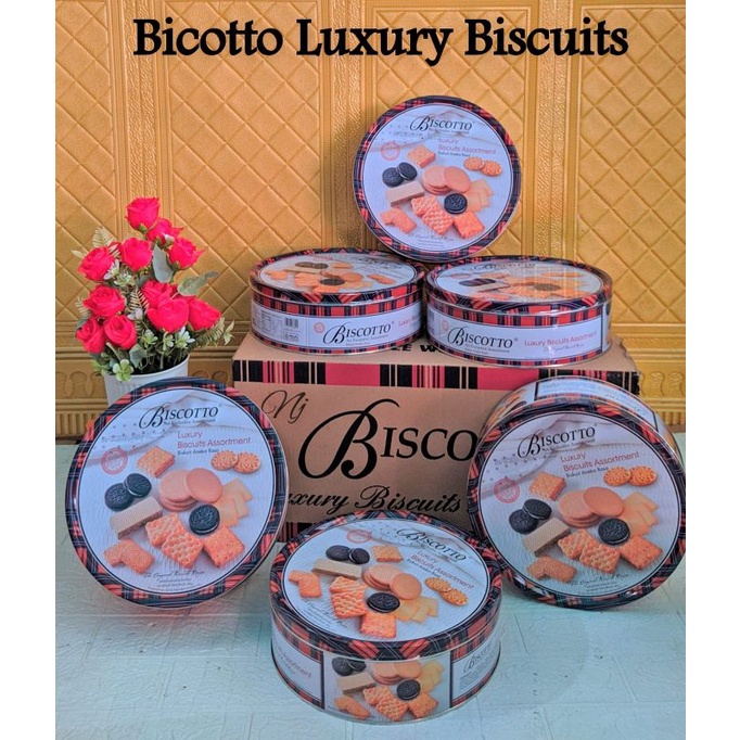 

Biskotto Biskuit Kaleng Bulat Luxury 400gr