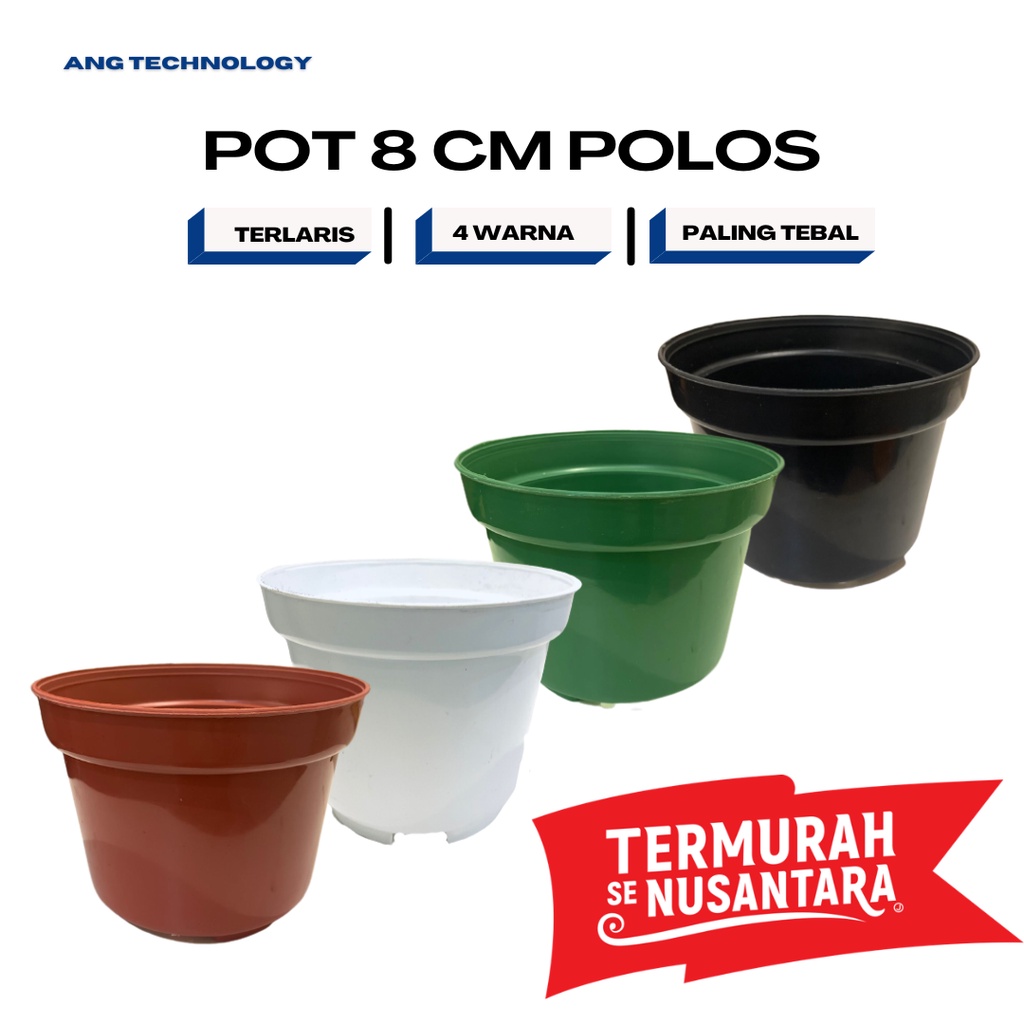 Pot Bunga ANG Hitam 8 cm Pot Tanaman Termurah se-Indonesia 8 10 12 15 17 20 25